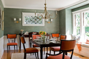 spectacular-grasscloth-wallpaper-decorating-ideas-for-dining-room-contemporary-design-ideas-with-spectacular-area-rug-green
