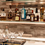 Bar detailed stone shelf